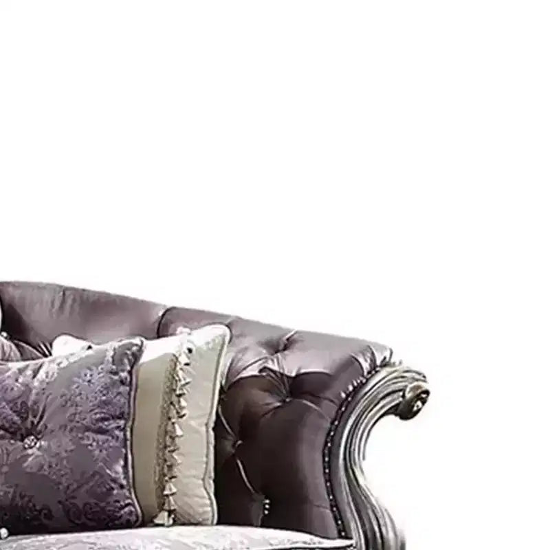 76" Sofa Velvet and Platinum