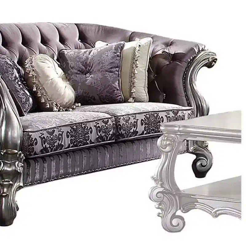 76" Sofa Velvet and Platinum
