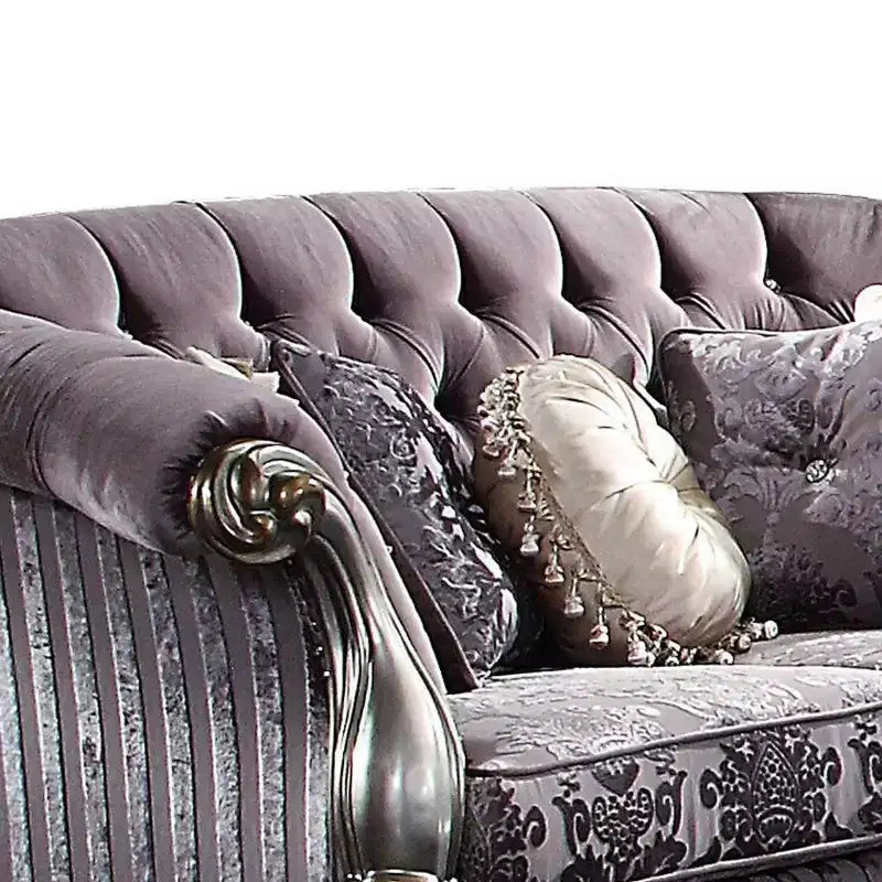 76" Sofa Velvet and Platinum