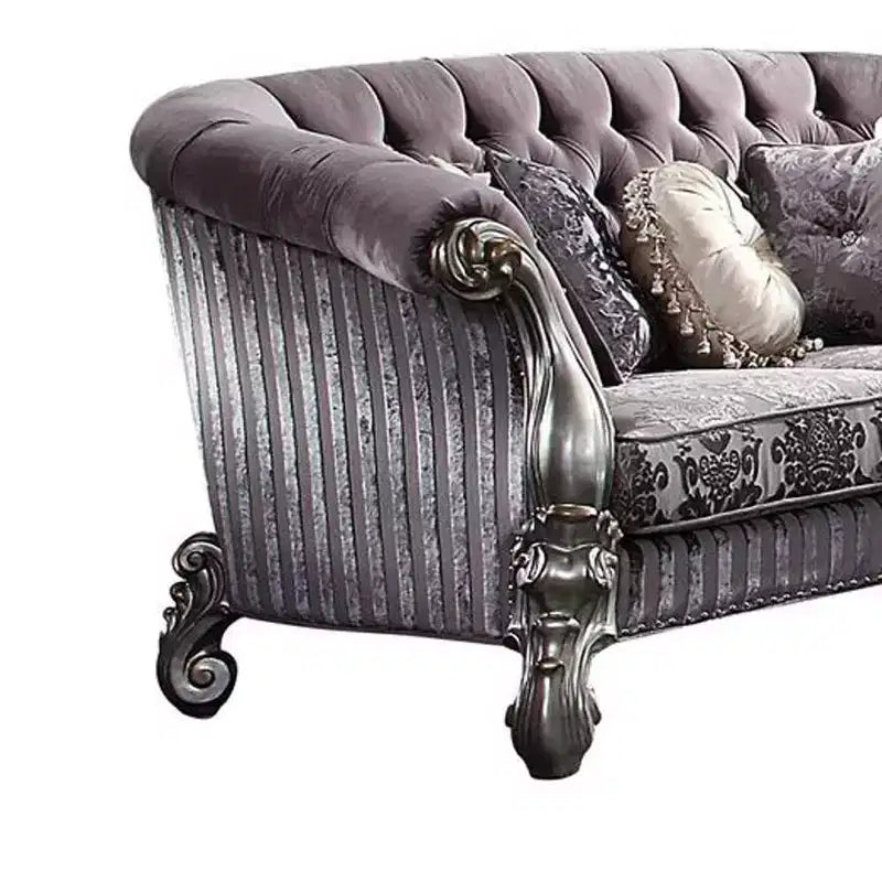 76" Sofa Velvet and Platinum