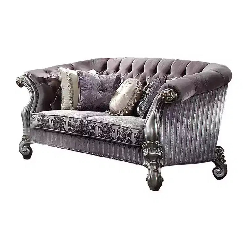 76" Sofa Velvet and Platinum