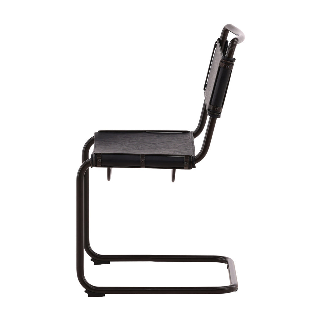 Black Leather Side Chair