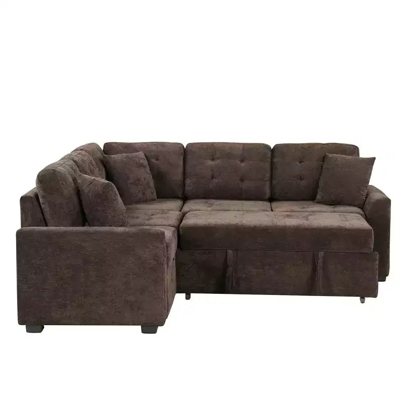 82.6W Sofa Bed with Wheels, Pull-out Sleeper Sofa with and Sockets