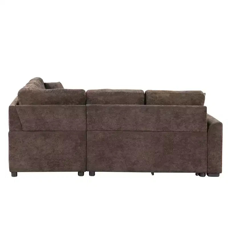 82.6W Sofa Bed with Wheels, Pull-out Sleeper Sofa with and Sockets
