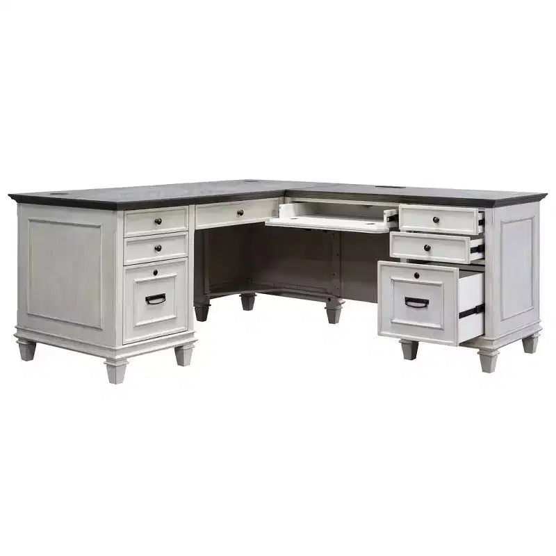 L-Shaped Pedestal Desk