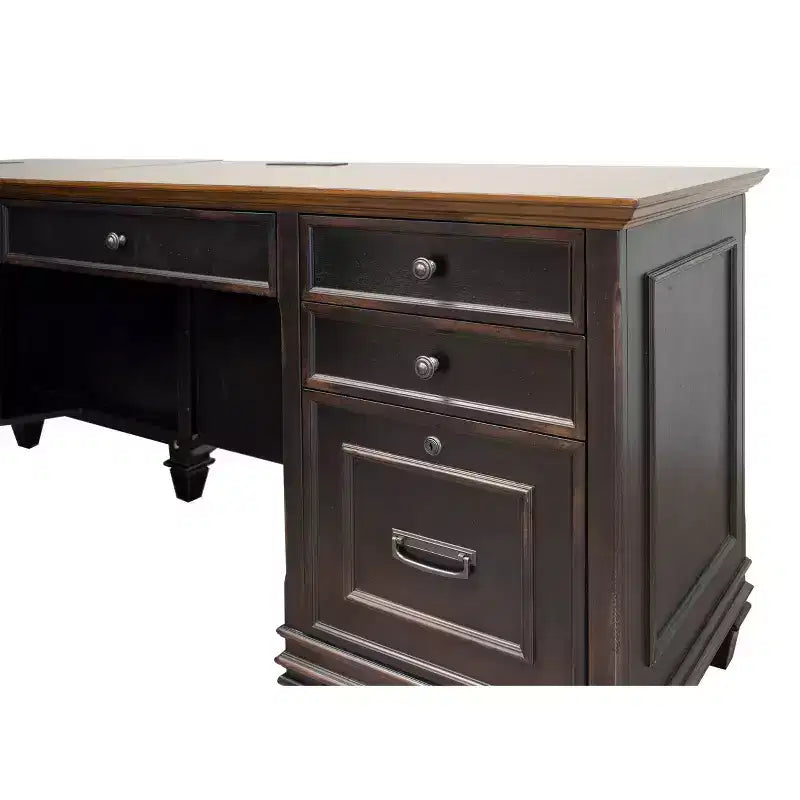 L-Shaped Pedestal Desk