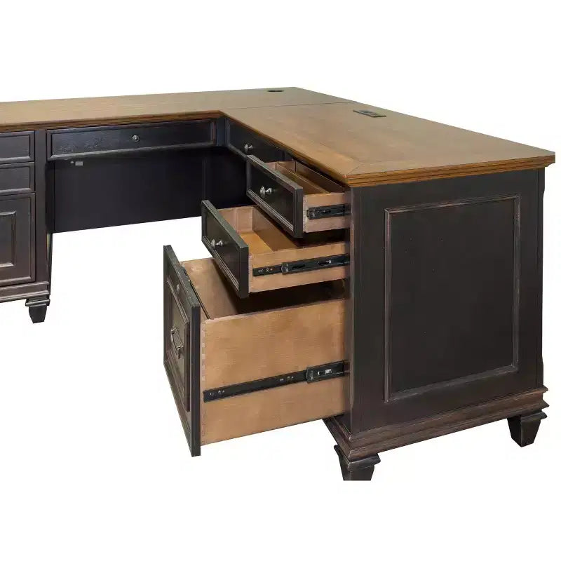 L-Shaped Pedestal Desk