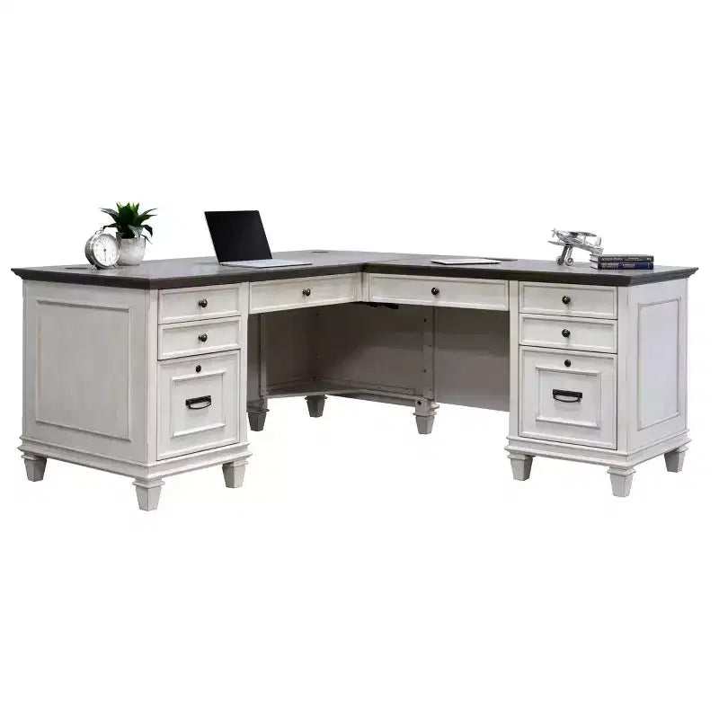 L-Shaped Pedestal Desk