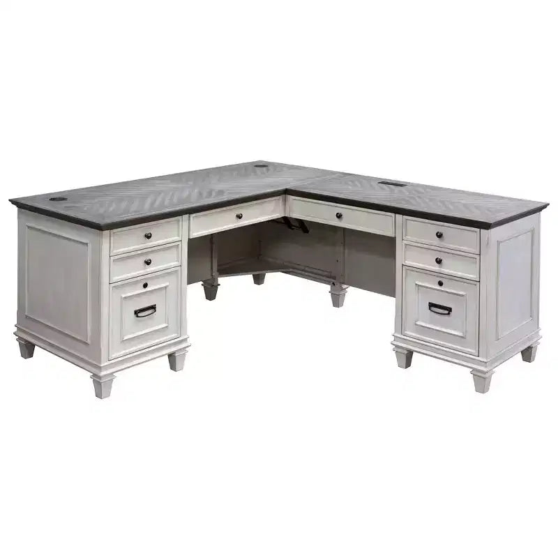 L-Shaped Pedestal Desk