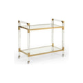 Acrylic Brass Frame Bar Cart