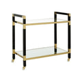 Acrylic Double Glass Top Bar Cart