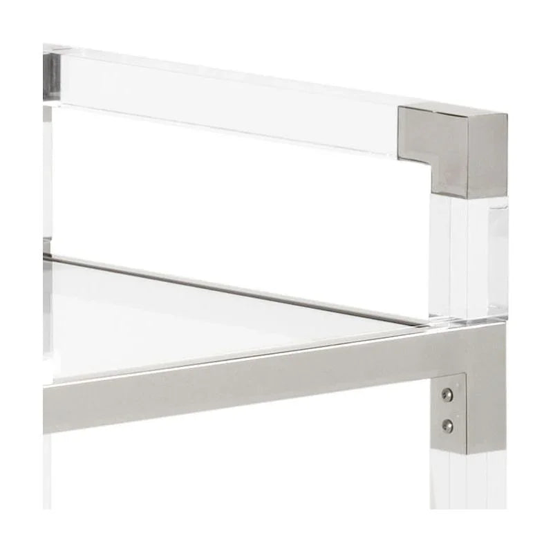 Acrylic Nickel Frame Modern Bar Cart