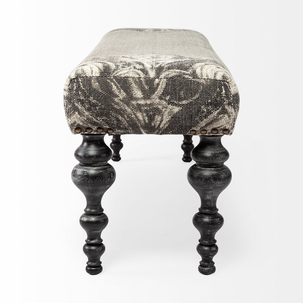 Grey Fabric Bedroom Bench