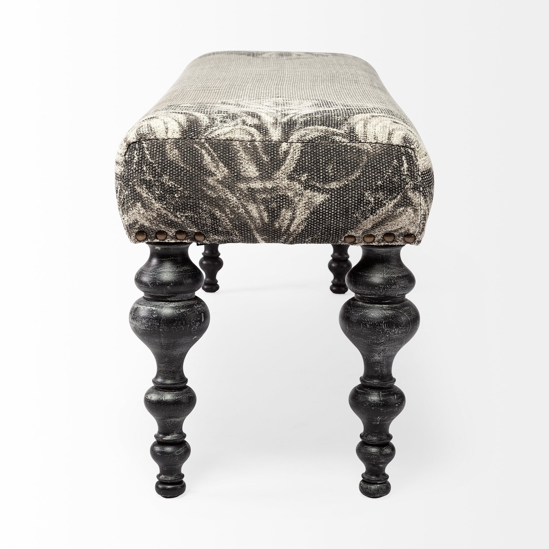 Grey Fabric Bedroom Bench