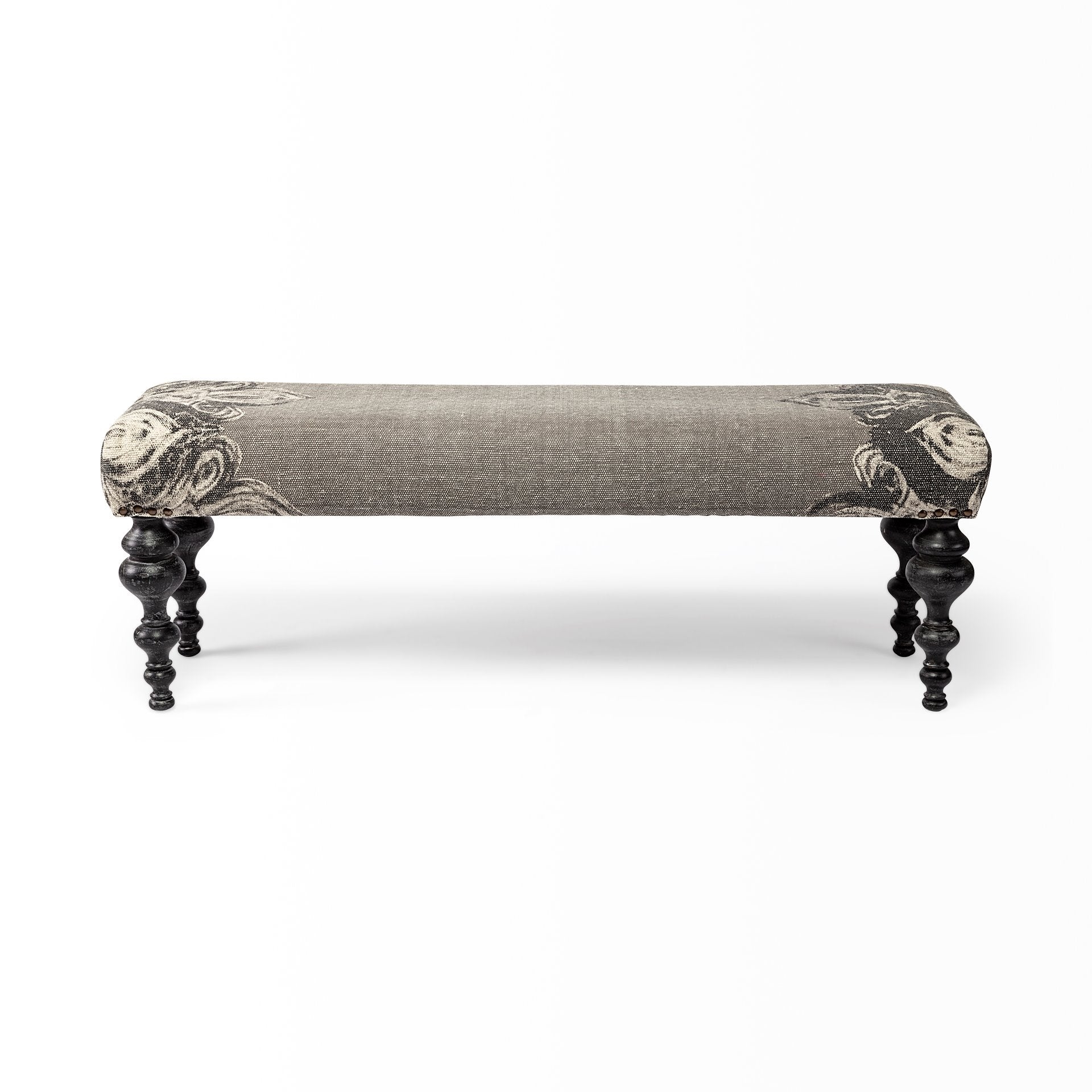 Grey Fabric Bedroom Bench