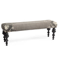 Grey Fabric Bedroom Bench