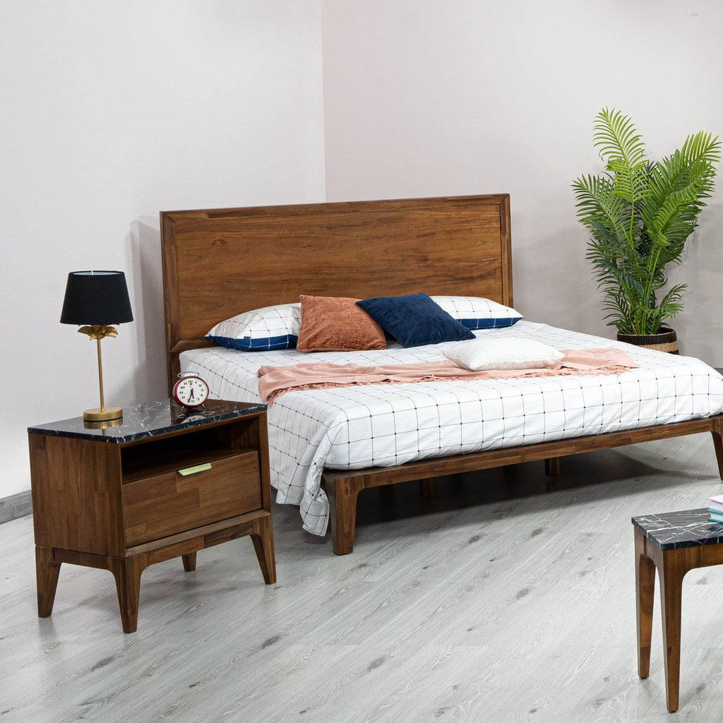 One Drawer Wood Nightstand