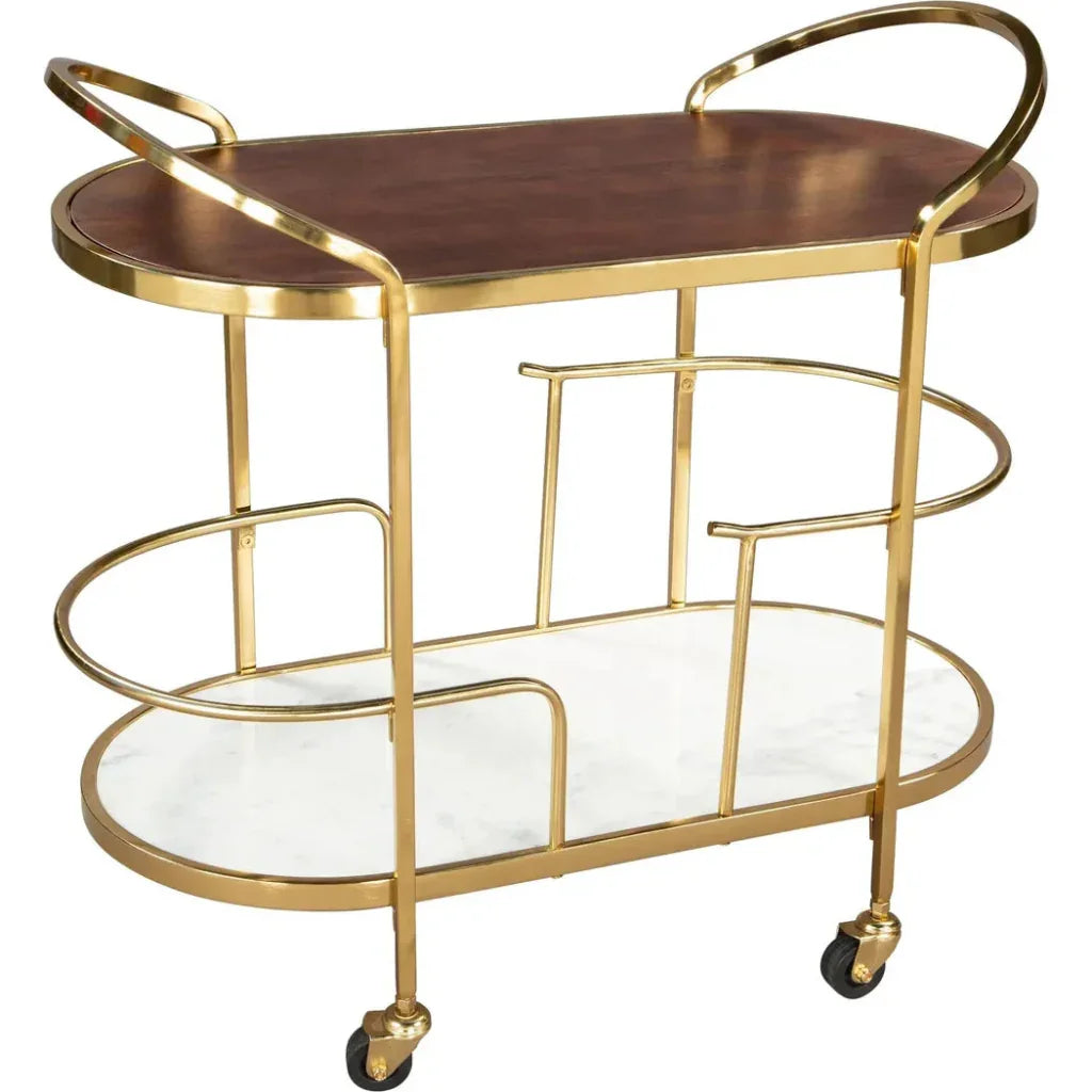 Golden Marble Modern Bar Cart