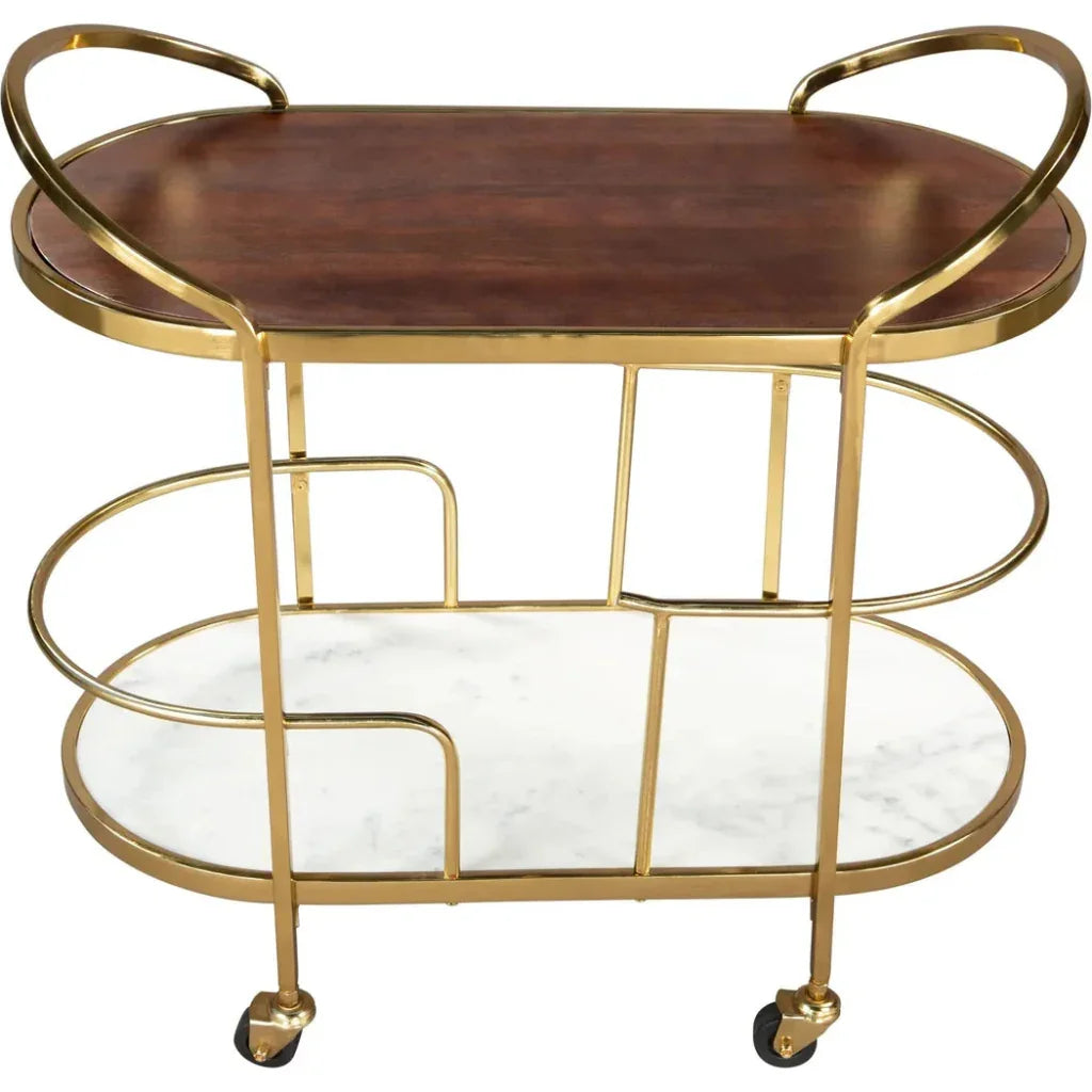 Golden Marble Modern Bar Cart