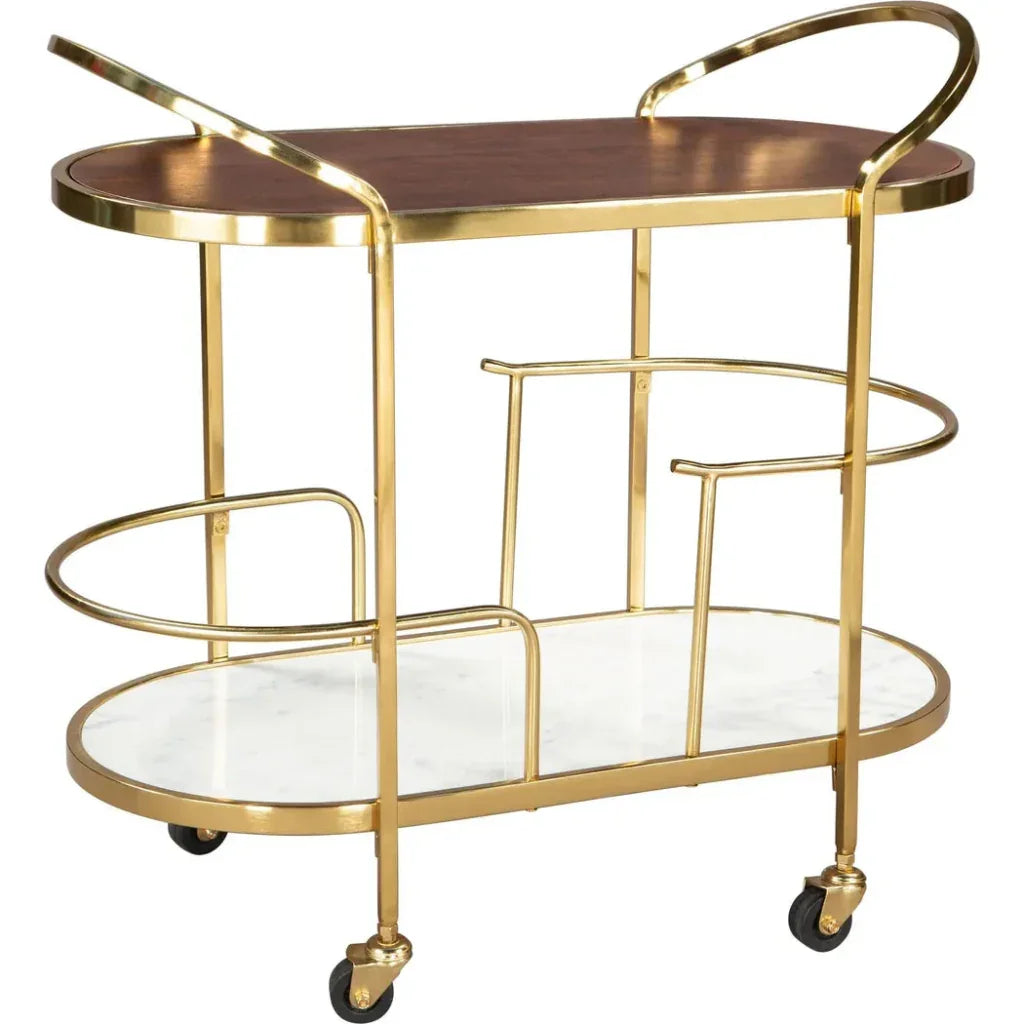 Golden Marble Modern Bar Cart