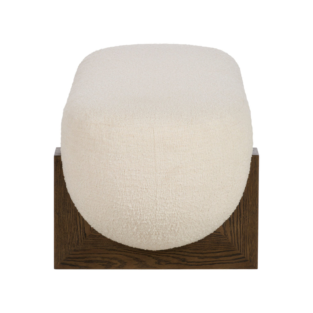 White Boucle Bedroom Bench
