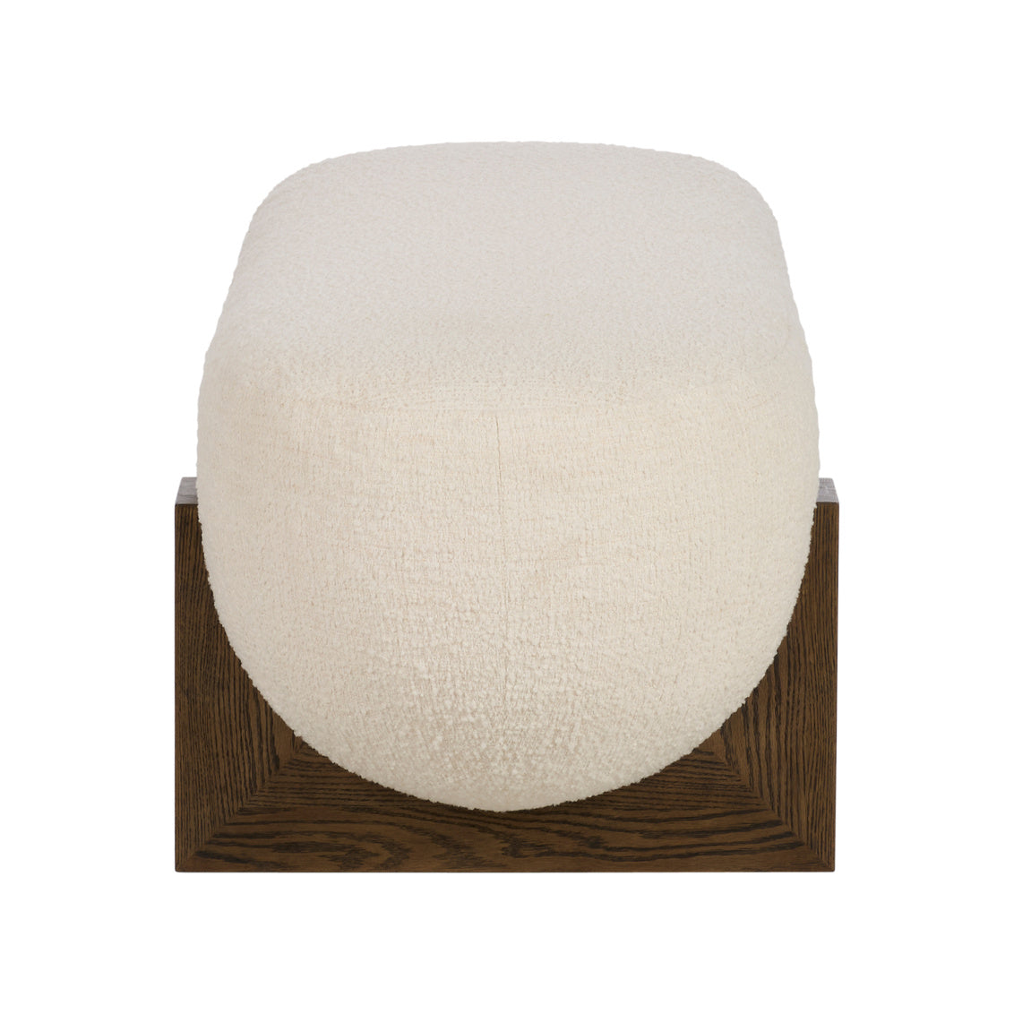 White Boucle Bedroom Bench