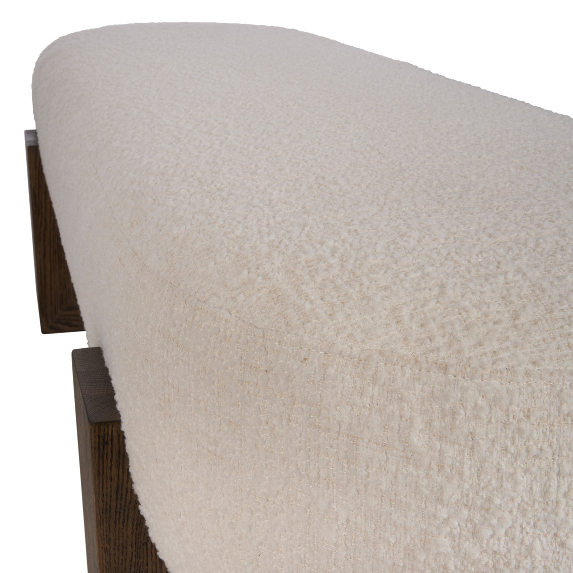 White Boucle Bedroom Bench