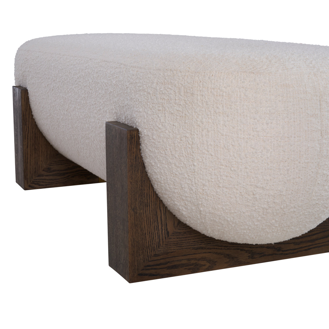 White Boucle Bedroom Bench