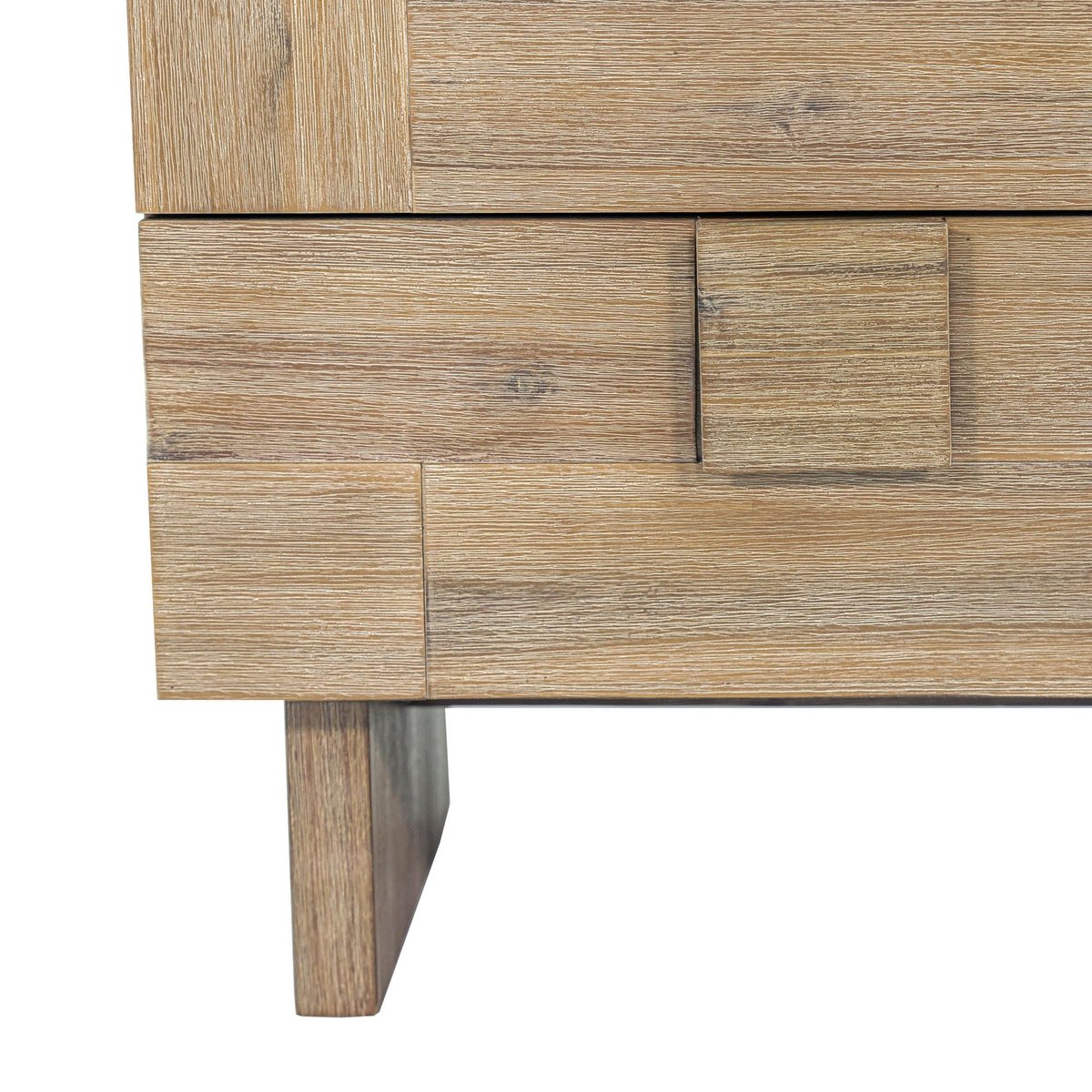 Two Drawers Wood Nightstand