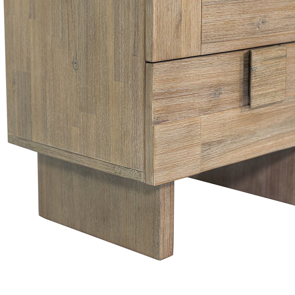 Two Drawers Wood Nightstand