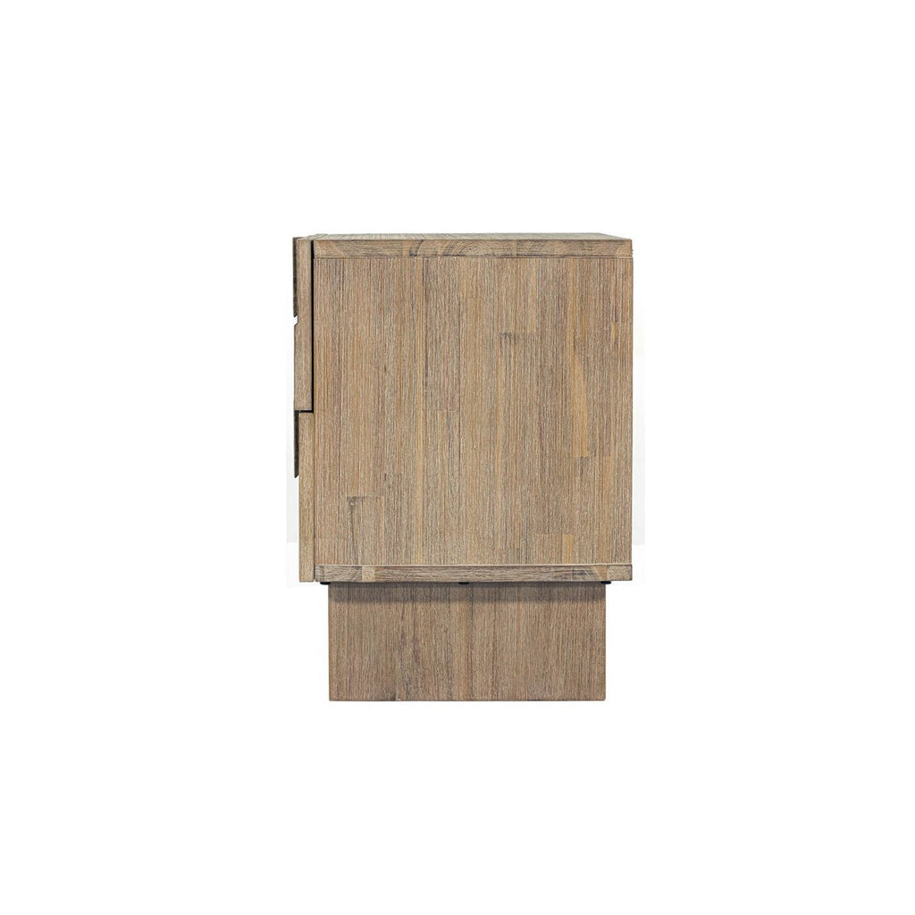 Two Drawers Wood Nightstand