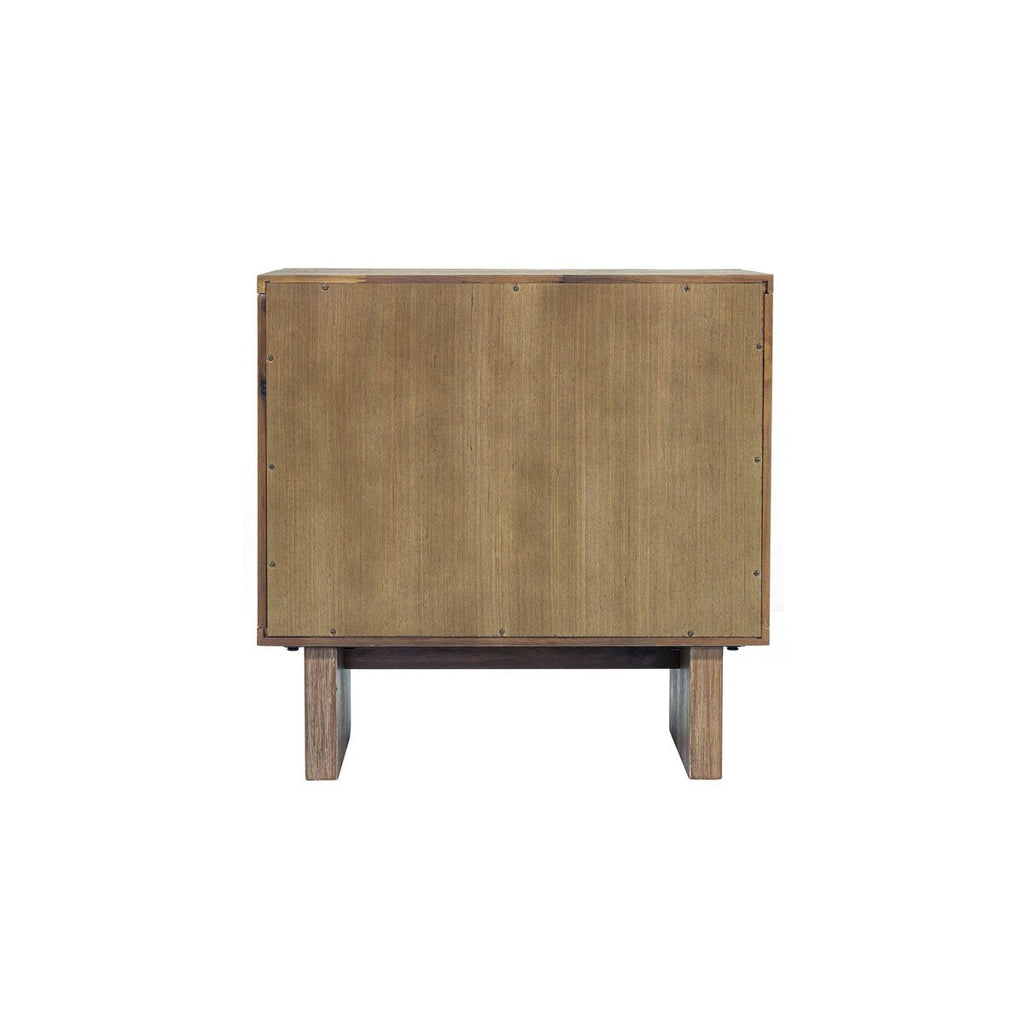 Two Drawers Wood Nightstand