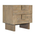 Two Drawers Wood Nightstand