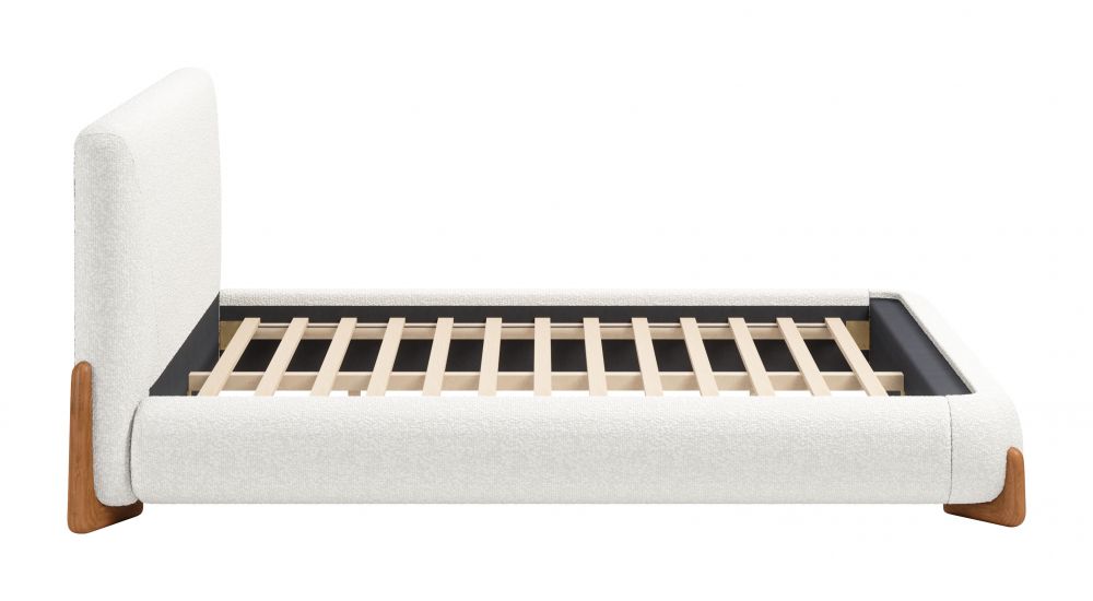 Ivory Textured Fabric Bed