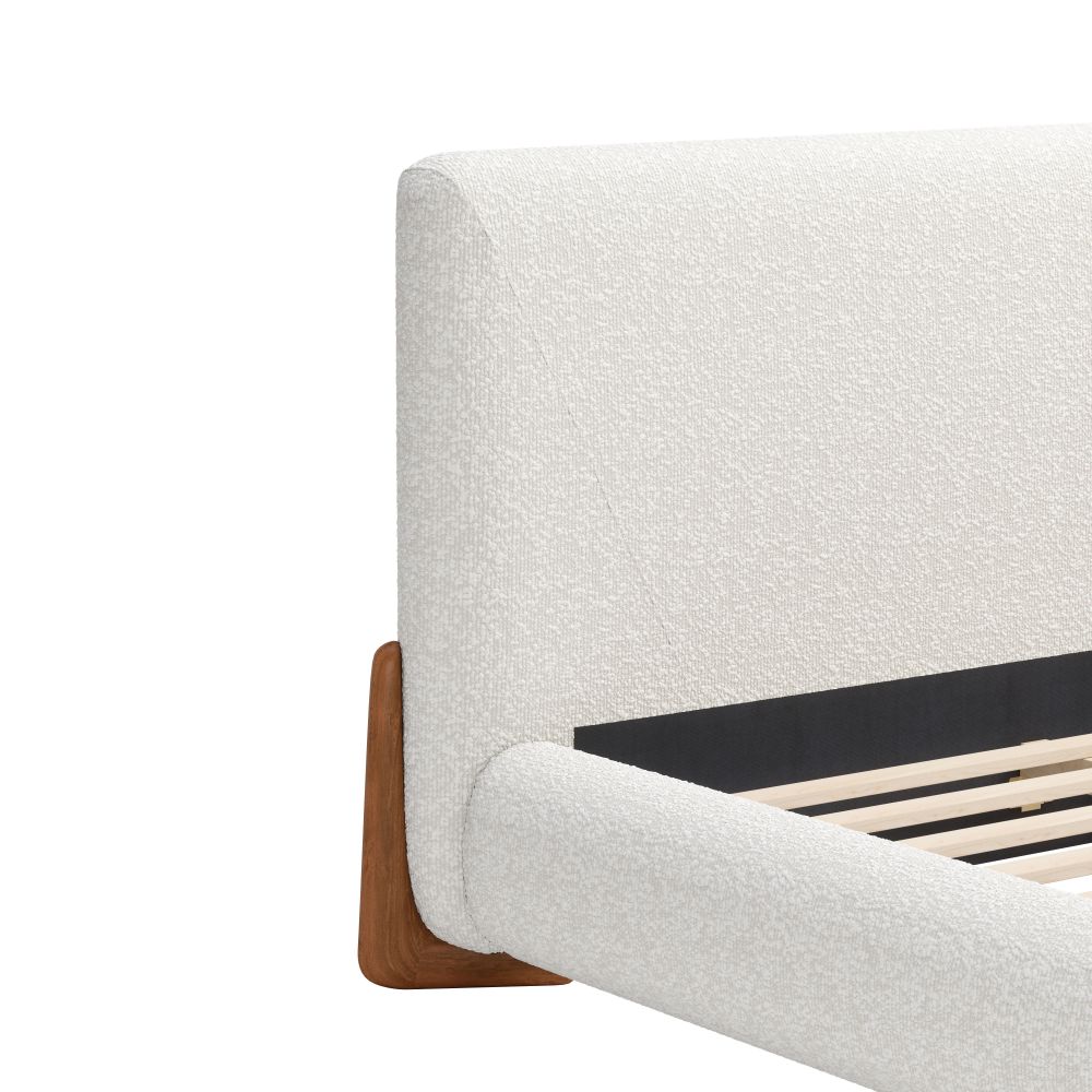 Ivory Textured Fabric Bed
