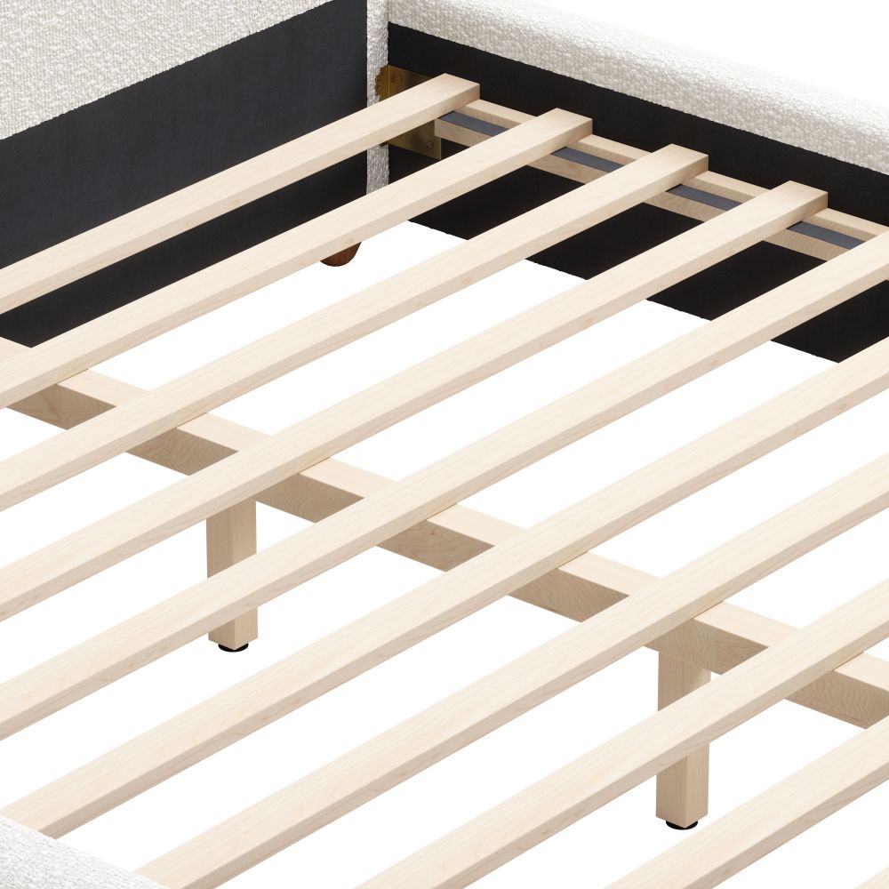Ivory Textured Fabric Bed