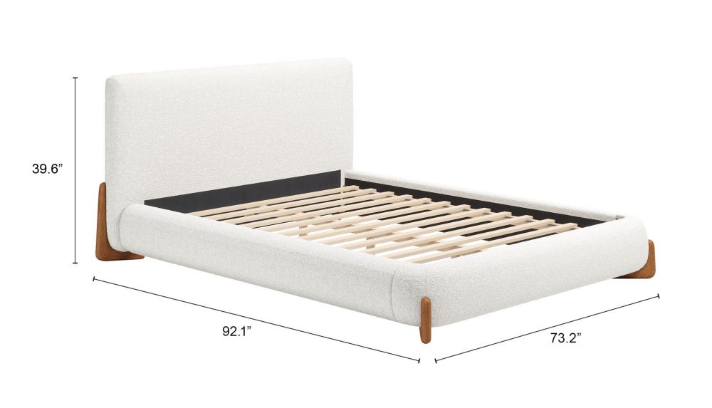 Ivory Textured Fabric Bed