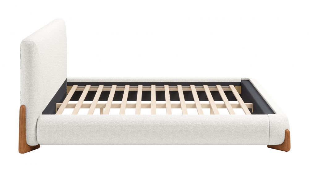 Ivory Textured Fabric Bed
