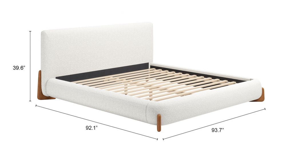 Ivory Textured Fabric Bed