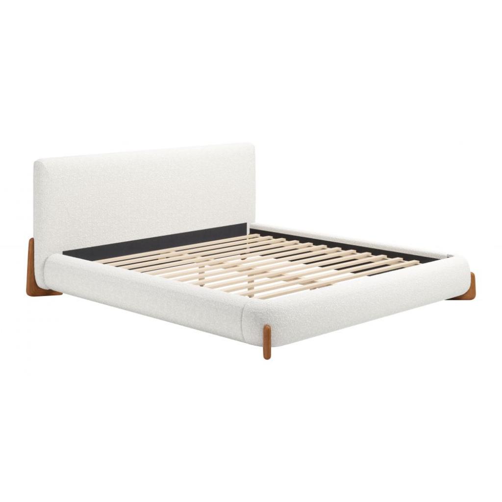 Ivory Textured Fabric Bed