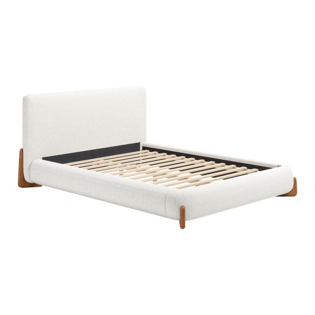 Ivory Textured Fabric Bed