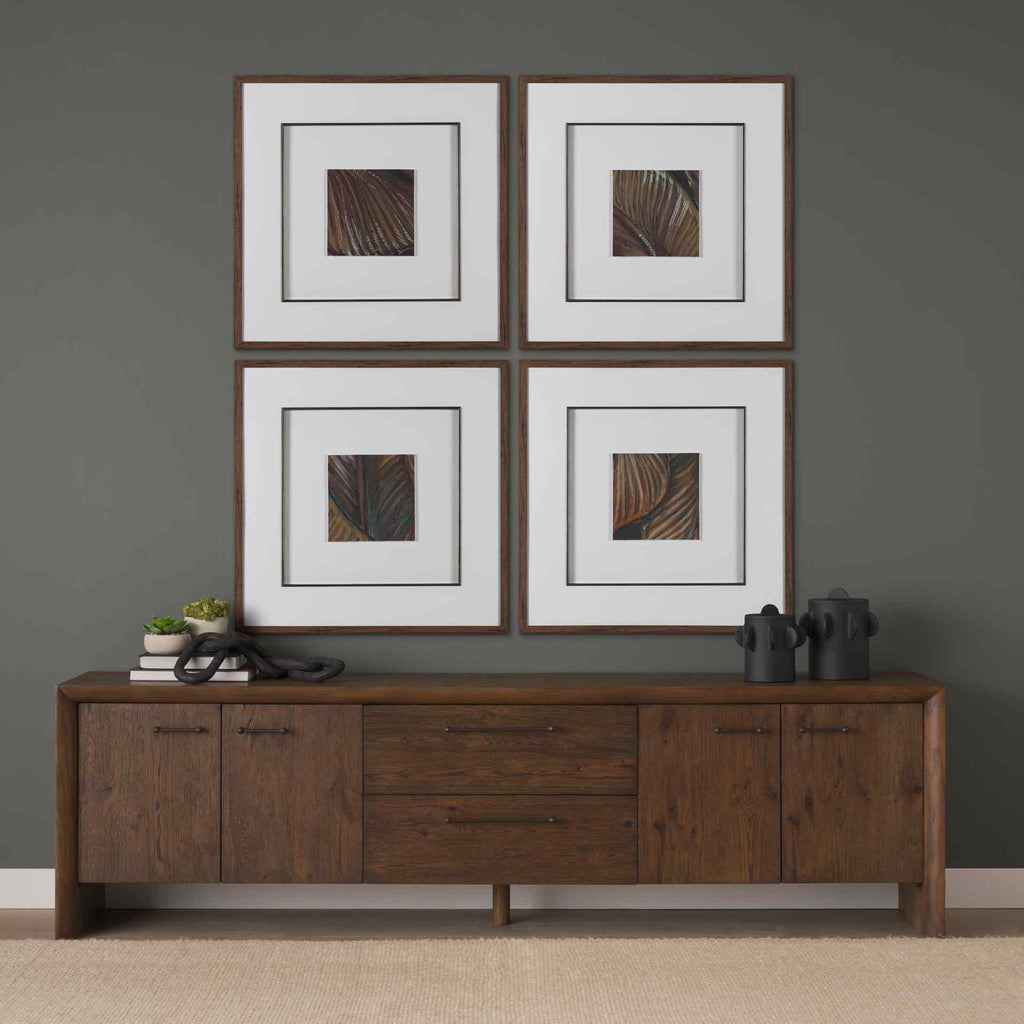 Four Doors Wooden Media Console