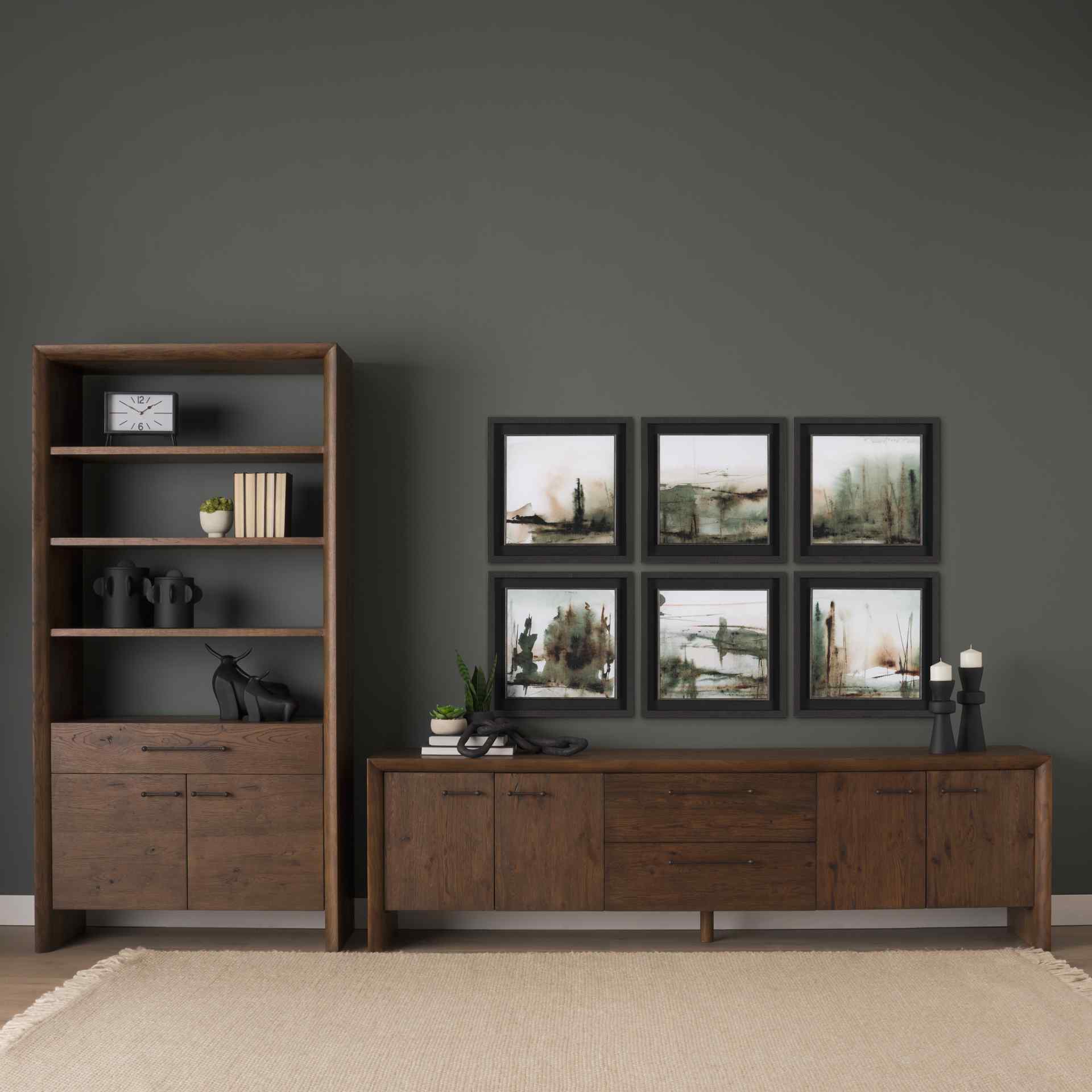 Four Doors Wooden Media Console