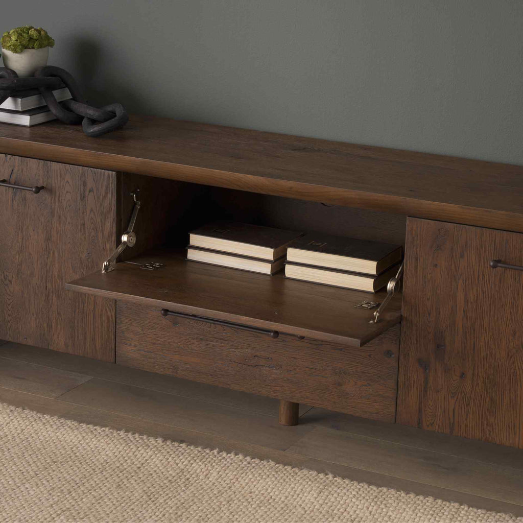 Four Doors Wooden Media Console