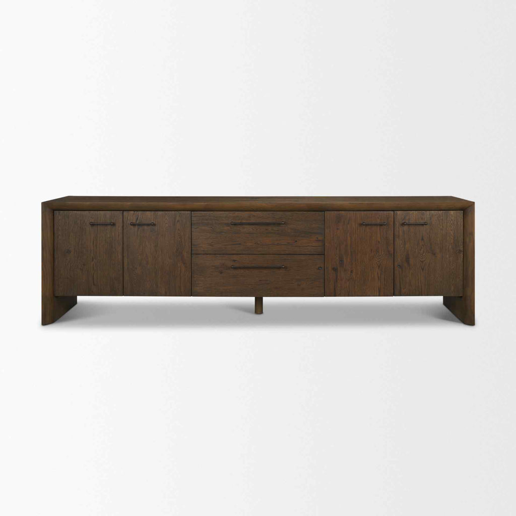Four Doors Wooden Media Console