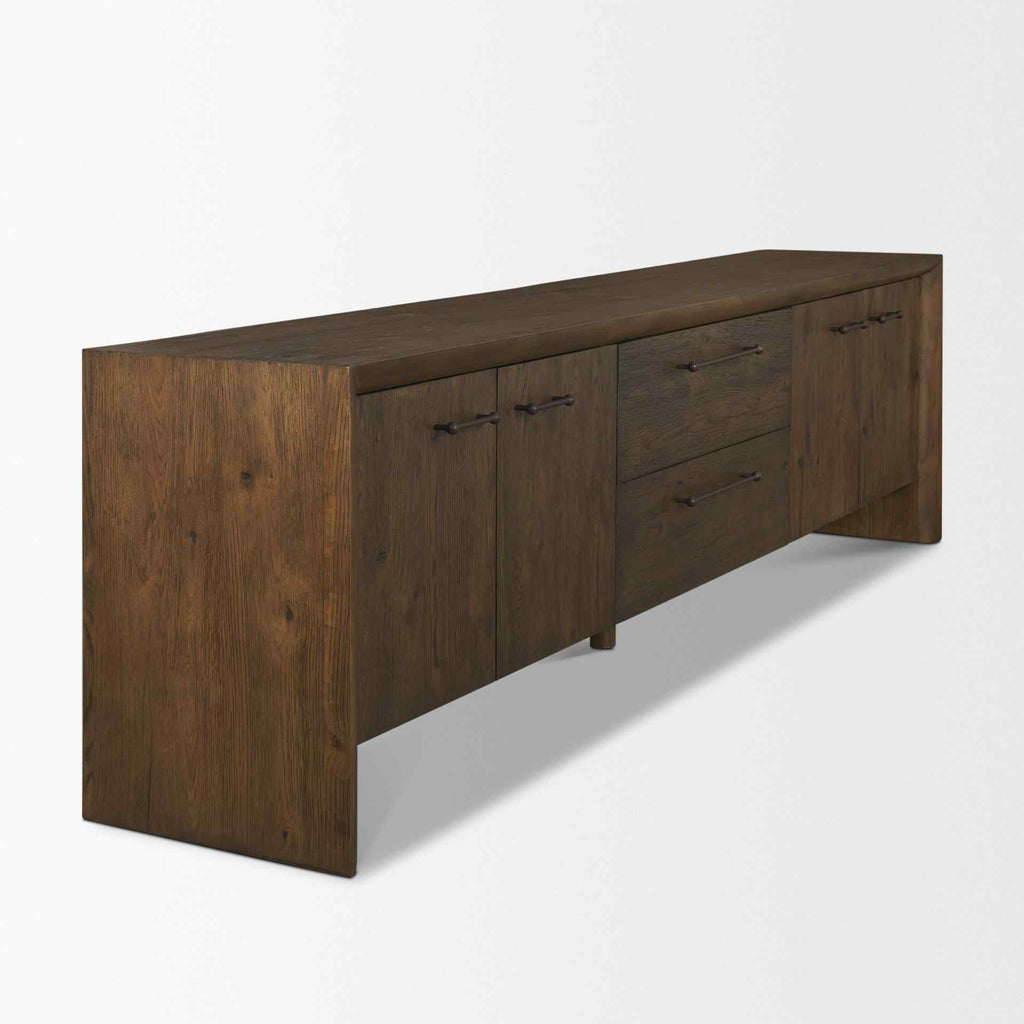 Four Doors Wooden Media Console