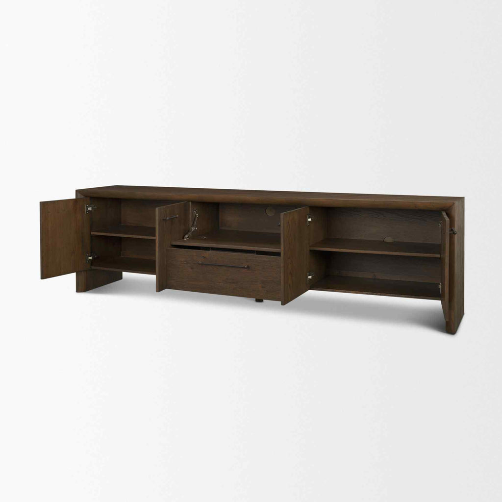 Four Doors Wooden Media Console