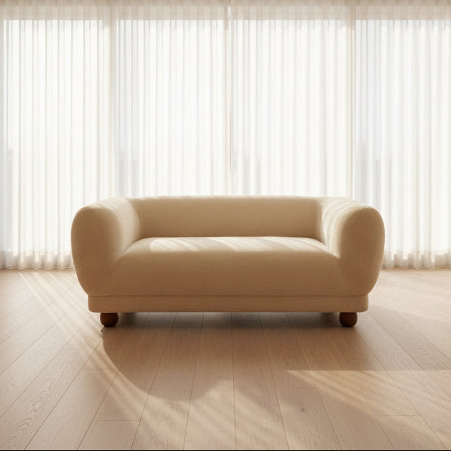 Cream Fabric Loveseat