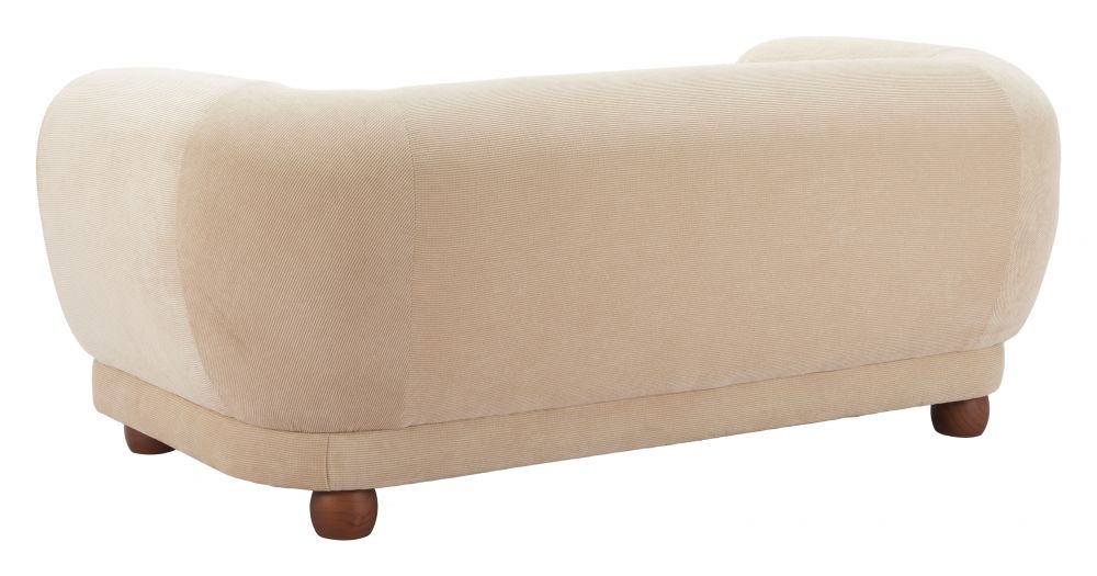 Cream Fabric Loveseat