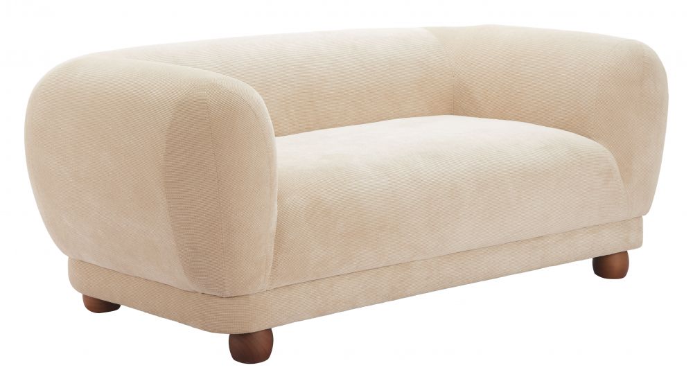 Cream Fabric Loveseat